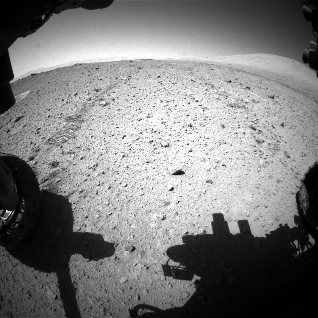 Nasa's Mars rover Curiosity acquired this image using its Front Hazard Avoidance Camera (Front Hazcam) on Sol 547, at drive 84, site number 27