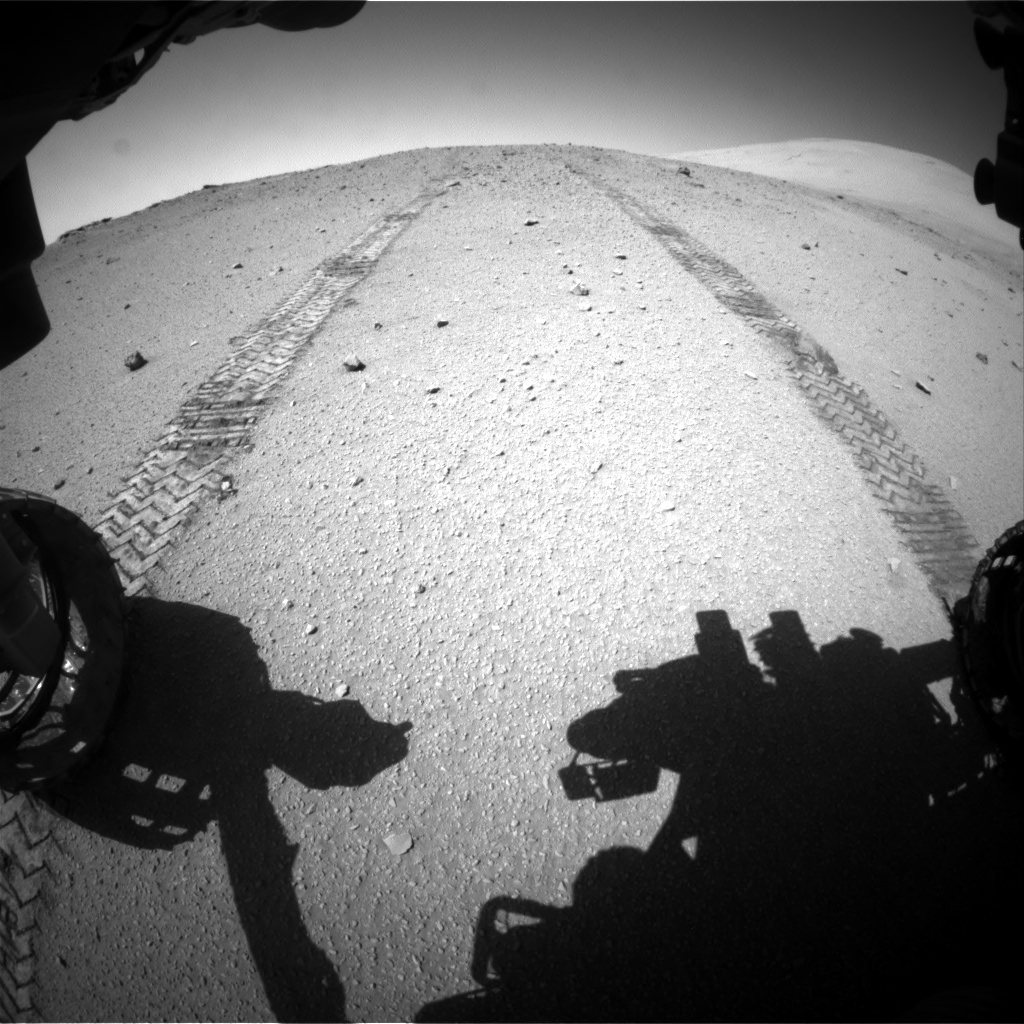 Nasa's Mars rover Curiosity acquired this image using its Front Hazard Avoidance Camera (Front Hazcam) on Sol 547, at drive 186, site number 27