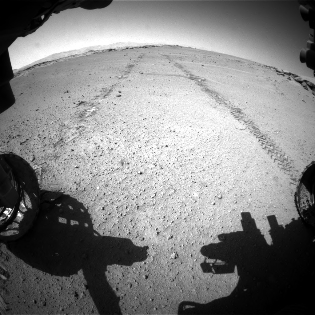 Nasa's Mars rover Curiosity acquired this image using its Front Hazard Avoidance Camera (Front Hazcam) on Sol 547, at drive 396, site number 27
