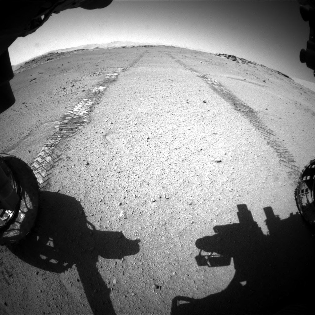 Nasa's Mars rover Curiosity acquired this image using its Front Hazard Avoidance Camera (Front Hazcam) on Sol 547, at drive 444, site number 27