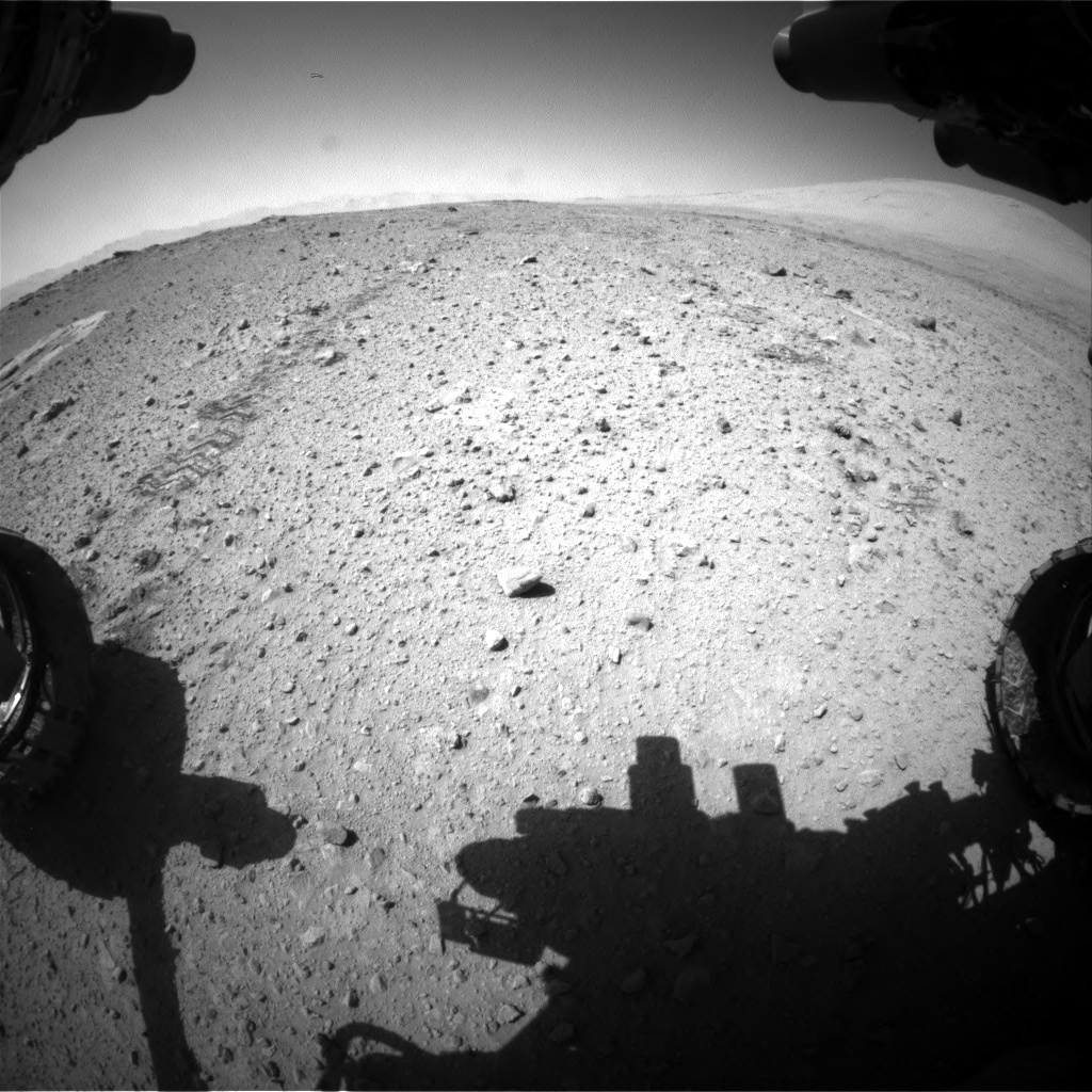 Nasa's Mars rover Curiosity acquired this image using its Front Hazard Avoidance Camera (Front Hazcam) on Sol 547, at drive 84, site number 27