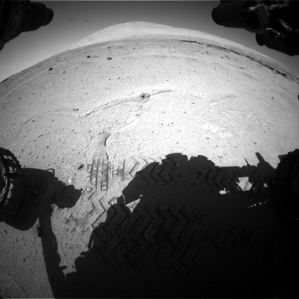 Nasa's Mars rover Curiosity acquired this image using its Front Hazard Avoidance Camera (Front Hazcam) on Sol 548, at drive 520, site number 27