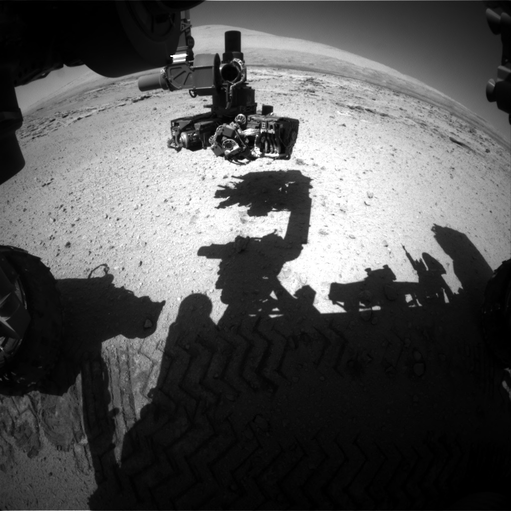 Nasa's Mars rover Curiosity acquired this image using its Front Hazard Avoidance Camera (Front Hazcam) on Sol 549, at drive 974, site number 27