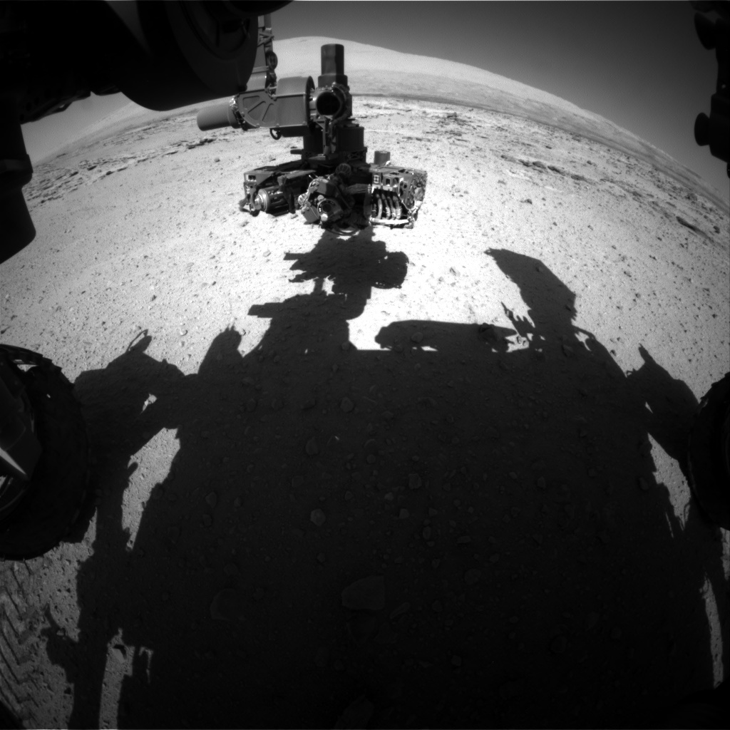 Nasa's Mars rover Curiosity acquired this image using its Front Hazard Avoidance Camera (Front Hazcam) on Sol 549, at drive 992, site number 27