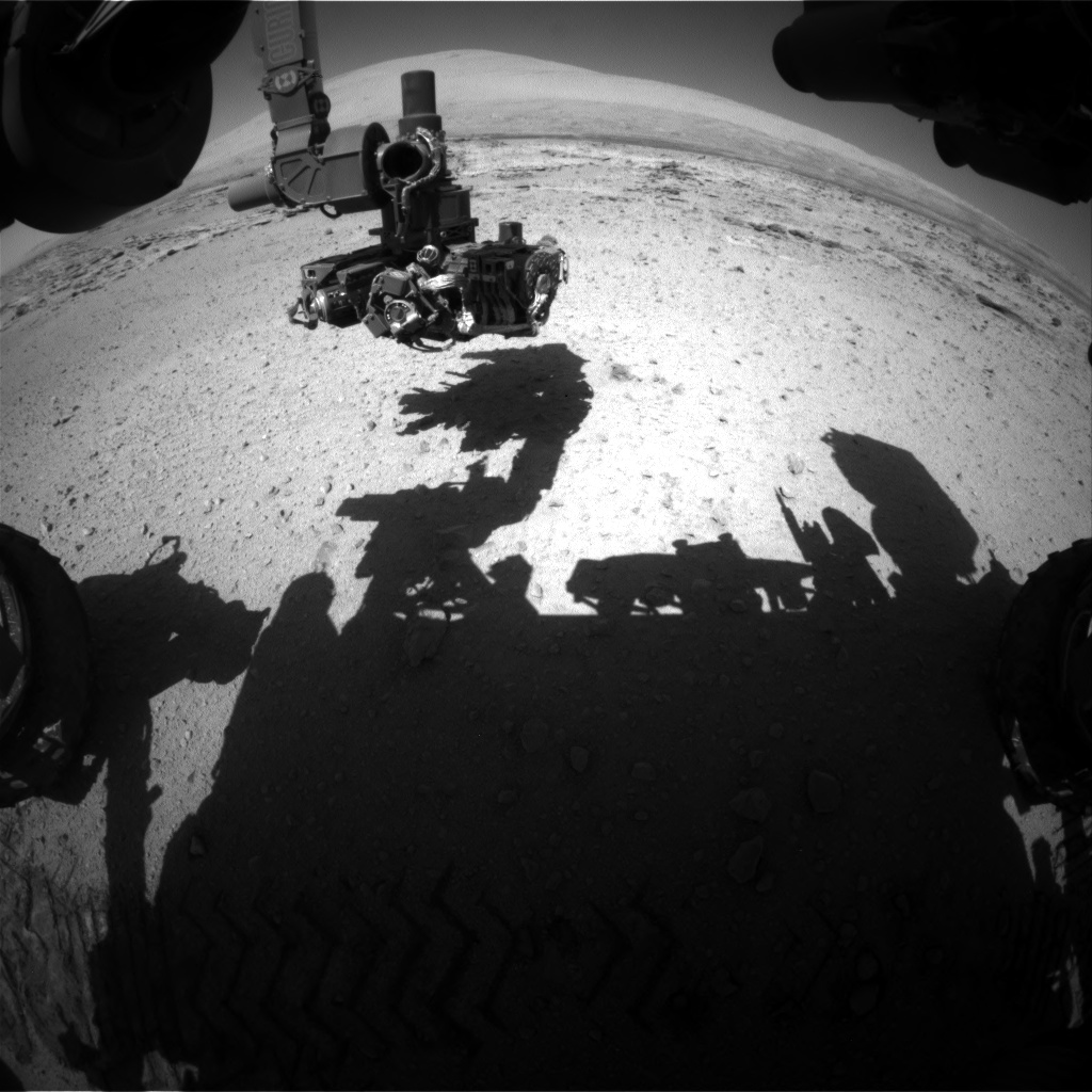 Nasa's Mars rover Curiosity acquired this image using its Front Hazard Avoidance Camera (Front Hazcam) on Sol 549, at drive 980, site number 27