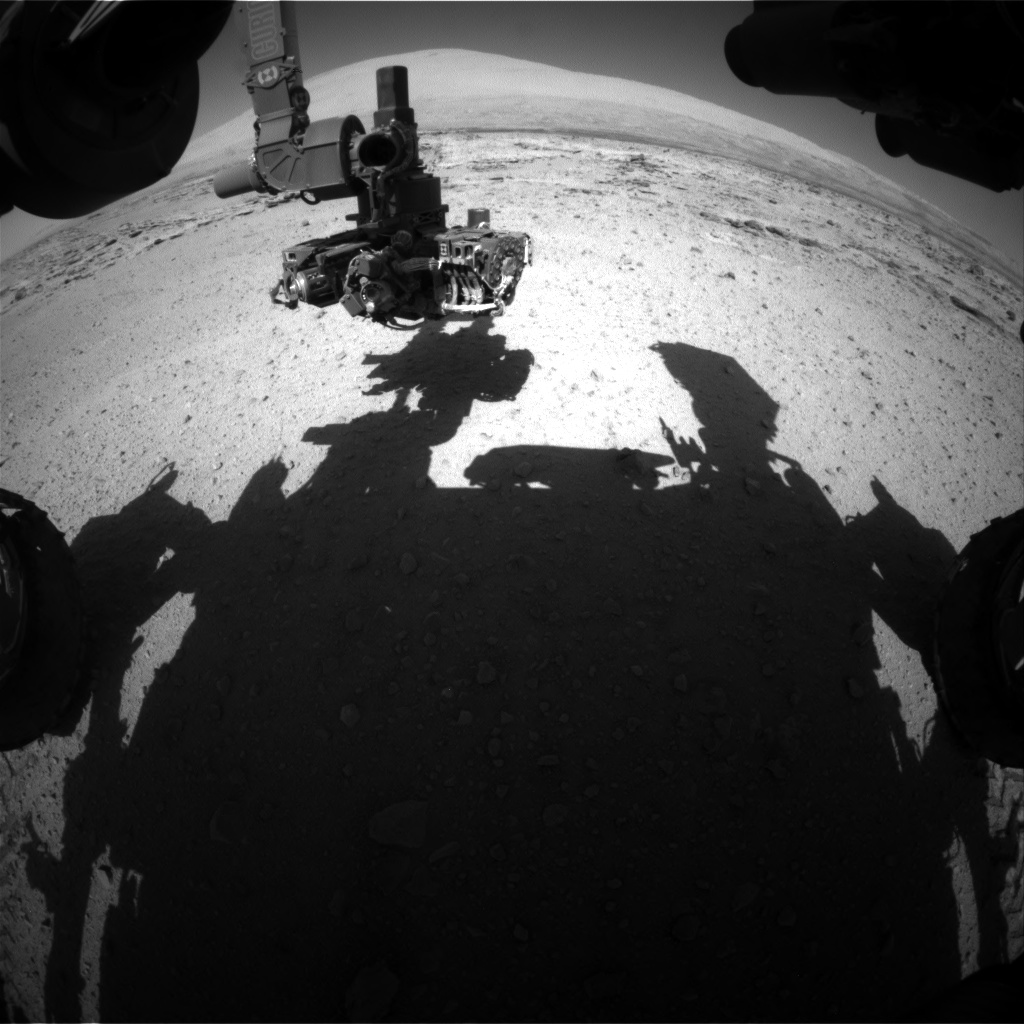 Nasa's Mars rover Curiosity acquired this image using its Front Hazard Avoidance Camera (Front Hazcam) on Sol 549, at drive 992, site number 27