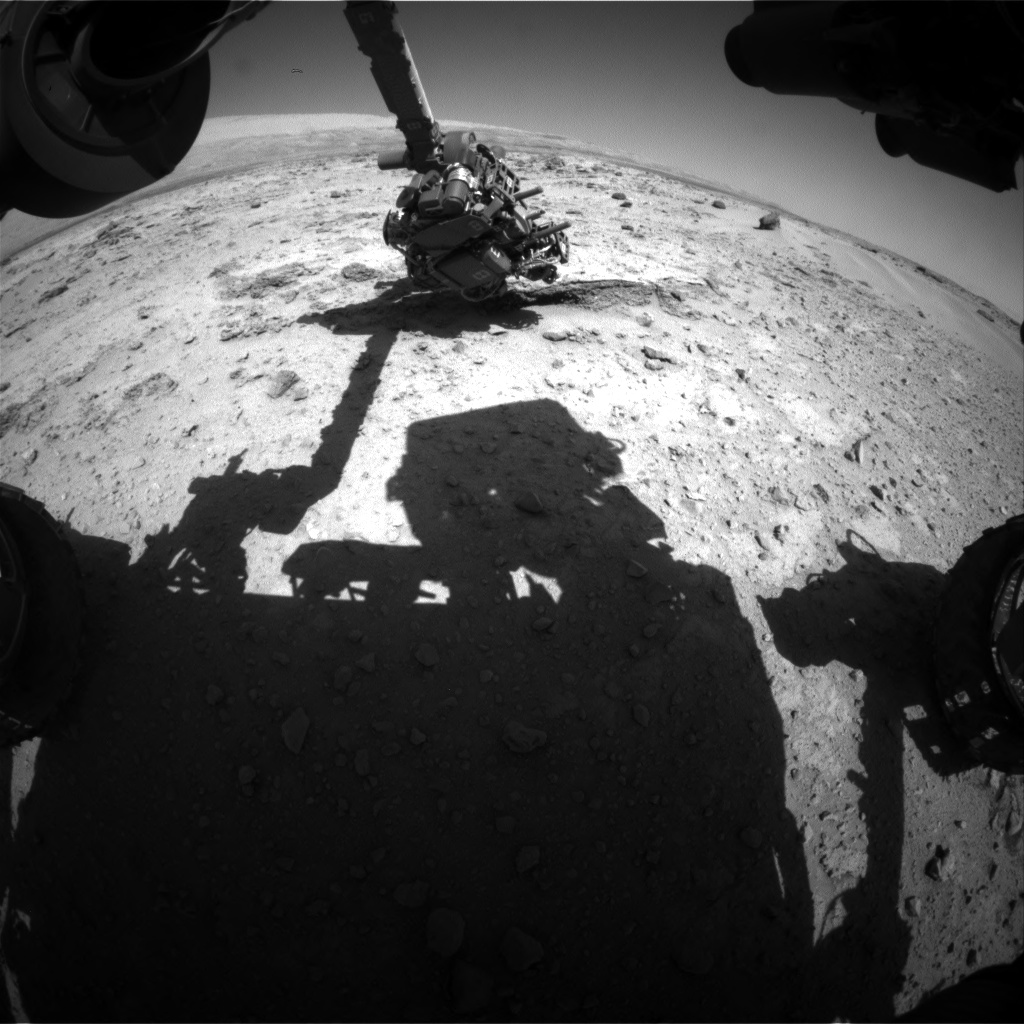 Nasa's Mars rover Curiosity acquired this image using its Front Hazard Avoidance Camera (Front Hazcam) on Sol 550, at drive 1004, site number 27