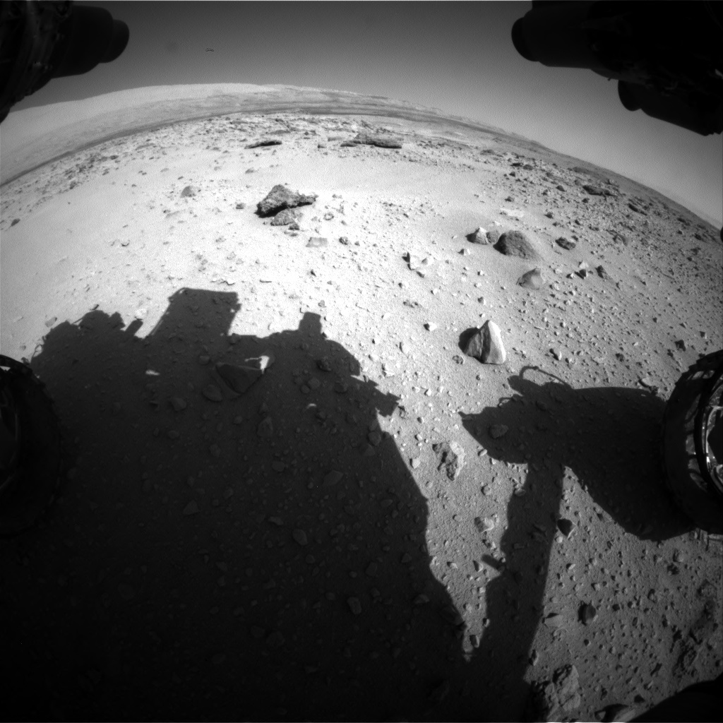 Nasa's Mars rover Curiosity acquired this image using its Front Hazard Avoidance Camera (Front Hazcam) on Sol 550, at drive 1124, site number 27