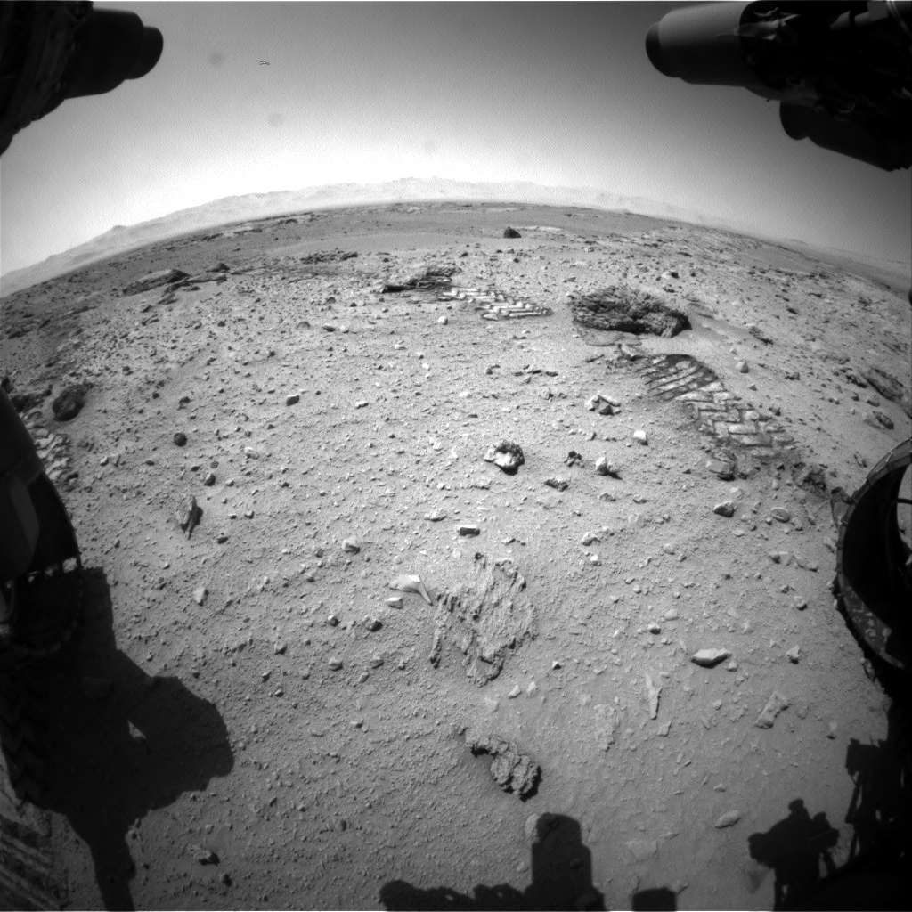 Nasa's Mars rover Curiosity acquired this image using its Front Hazard Avoidance Camera (Front Hazcam) on Sol 552, at drive 1250, site number 27