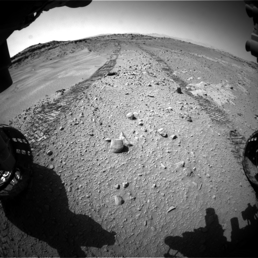 Nasa's Mars rover Curiosity acquired this image using its Front Hazard Avoidance Camera (Front Hazcam) on Sol 553, at drive 132, site number 28