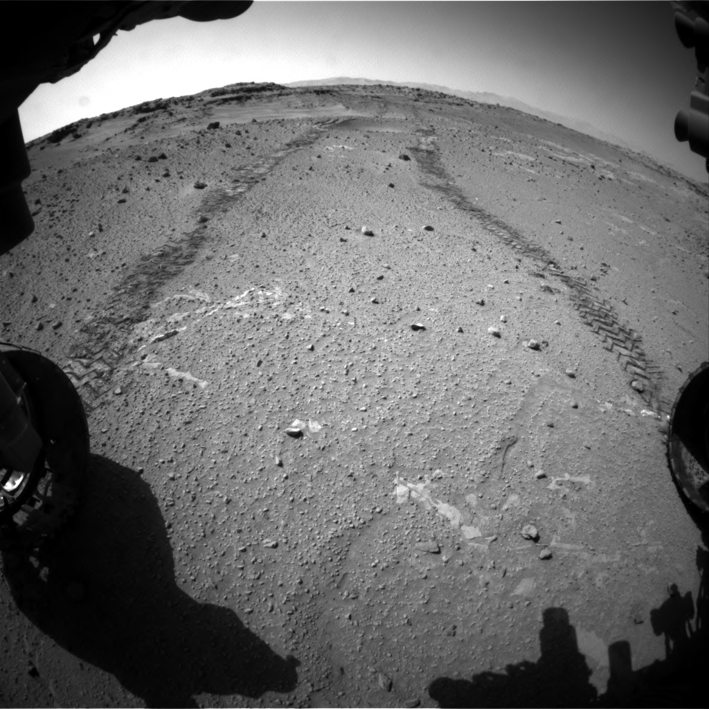 Nasa's Mars rover Curiosity acquired this image using its Front Hazard Avoidance Camera (Front Hazcam) on Sol 553, at drive 174, site number 28