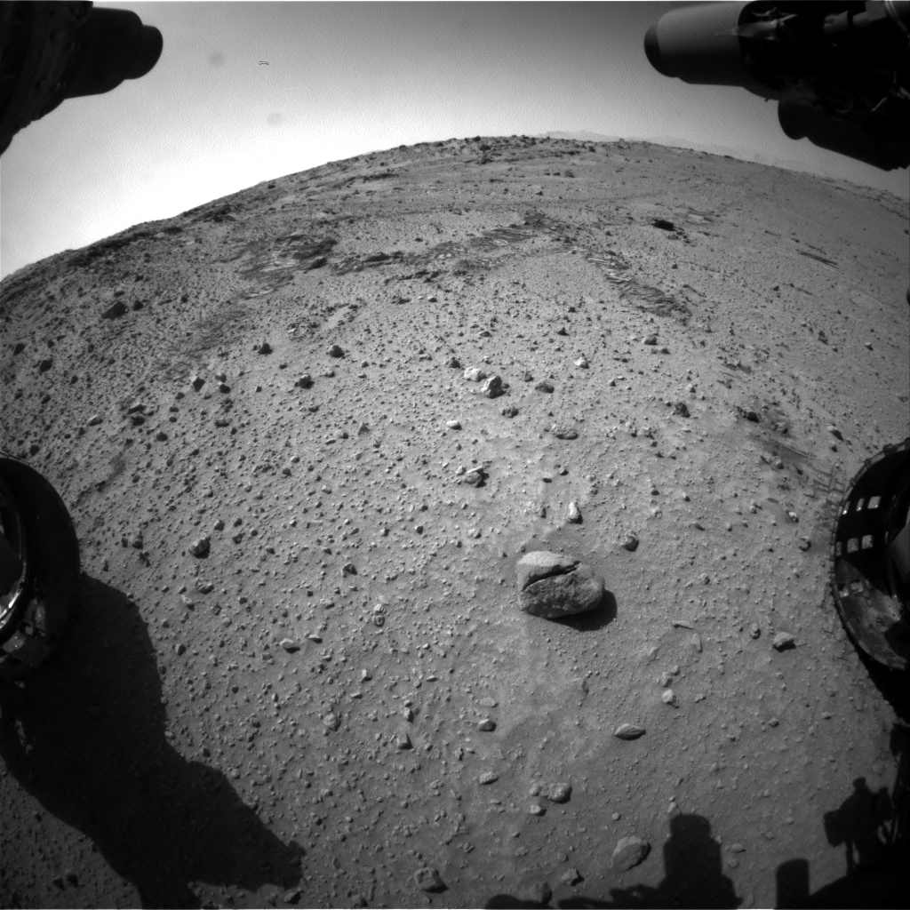 Nasa's Mars rover Curiosity acquired this image using its Front Hazard Avoidance Camera (Front Hazcam) on Sol 553, at drive 36, site number 28