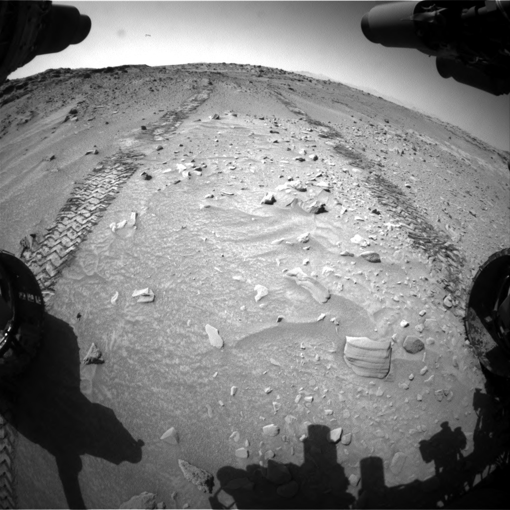 Nasa's Mars rover Curiosity acquired this image using its Front Hazard Avoidance Camera (Front Hazcam) on Sol 553, at drive 96, site number 28