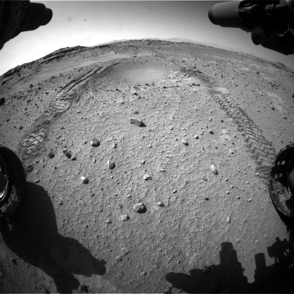 Nasa's Mars rover Curiosity acquired this image using its Front Hazard Avoidance Camera (Front Hazcam) on Sol 553, at drive 150, site number 28