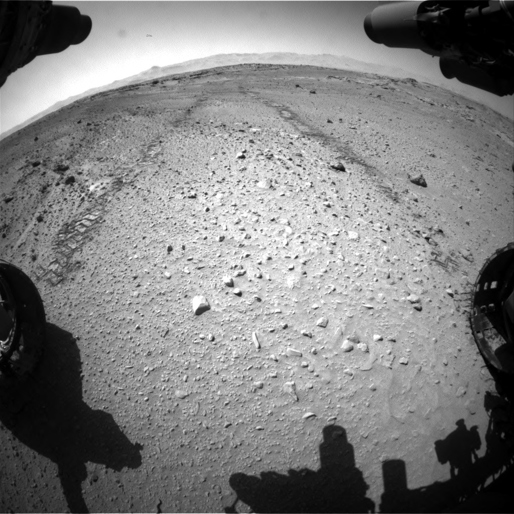 Nasa's Mars rover Curiosity acquired this image using its Front Hazard Avoidance Camera (Front Hazcam) on Sol 555, at drive 400, site number 28