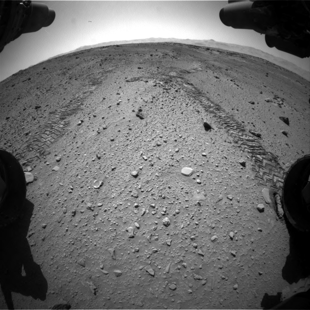Nasa's Mars rover Curiosity acquired this image using its Front Hazard Avoidance Camera (Front Hazcam) on Sol 555, at drive 472, site number 28