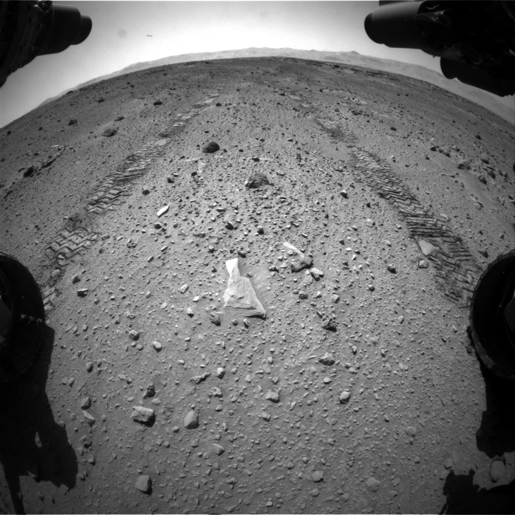Nasa's Mars rover Curiosity acquired this image using its Front Hazard Avoidance Camera (Front Hazcam) on Sol 555, at drive 520, site number 28