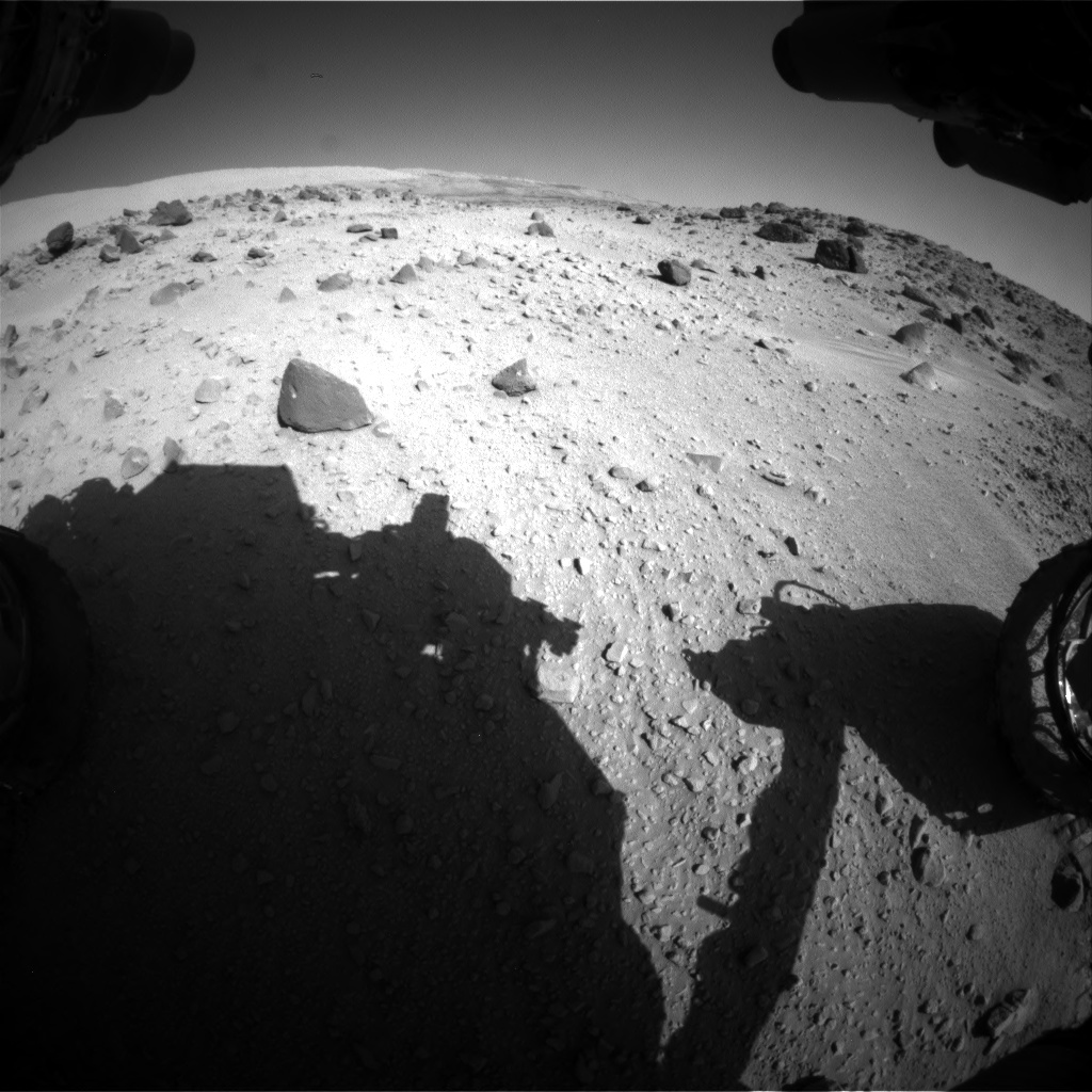 Nasa's Mars rover Curiosity acquired this image using its Front Hazard Avoidance Camera (Front Hazcam) on Sol 555, at drive 574, site number 28