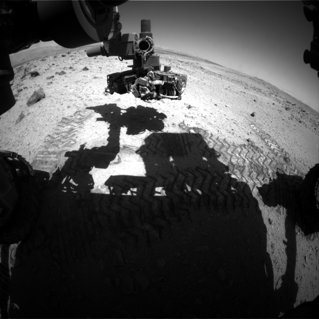 Nasa's Mars rover Curiosity acquired this image using its Front Hazard Avoidance Camera (Front Hazcam) on Sol 563, at drive 1374, site number 28