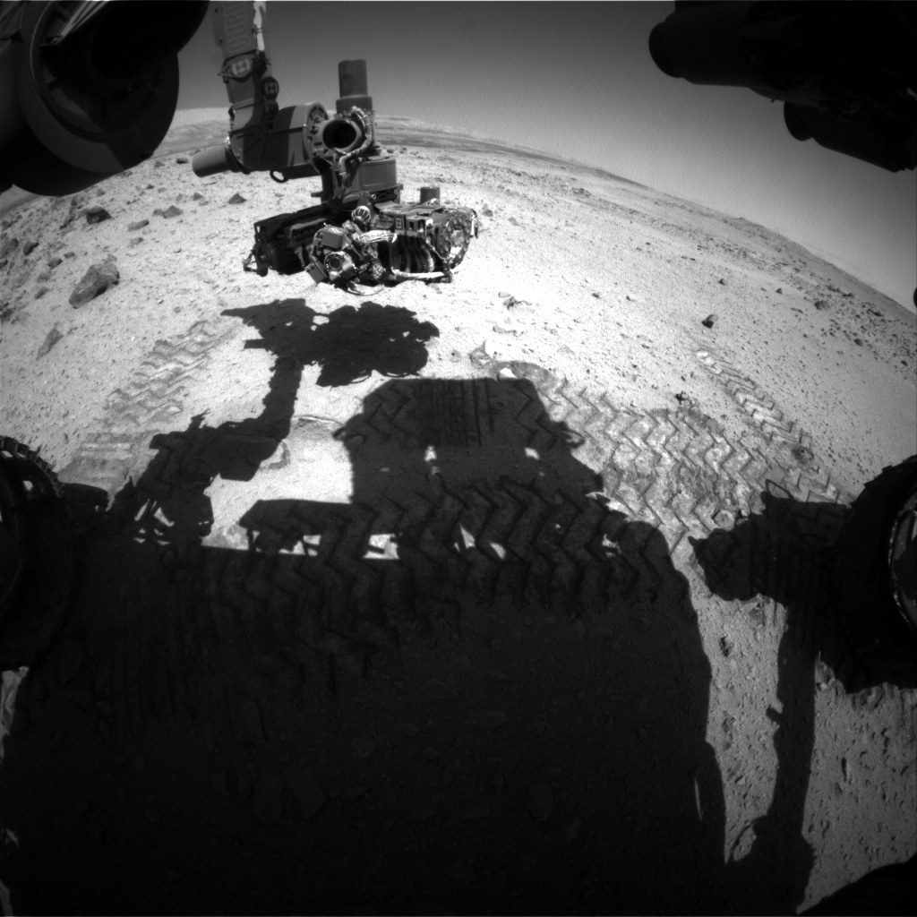 Nasa's Mars rover Curiosity acquired this image using its Front Hazard Avoidance Camera (Front Hazcam) on Sol 563, at drive 1374, site number 28