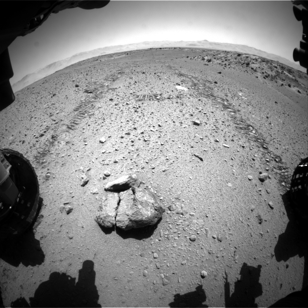 Nasa's Mars rover Curiosity acquired this image using its Front Hazard Avoidance Camera (Front Hazcam) on Sol 569, at drive 1020, site number 29