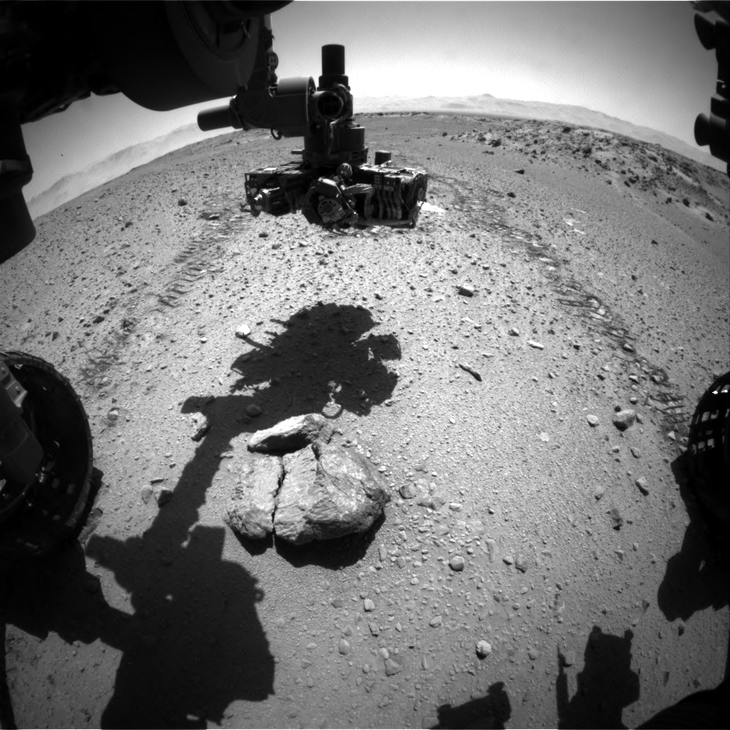 Nasa's Mars rover Curiosity acquired this image using its Front Hazard Avoidance Camera (Front Hazcam) on Sol 569, at drive 1020, site number 29