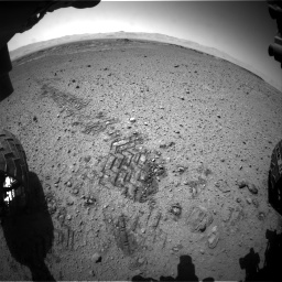 Nasa's Mars rover Curiosity acquired this image using its Front Hazard Avoidance Camera (Front Hazcam) on Sol 574, at drive 490, site number 30