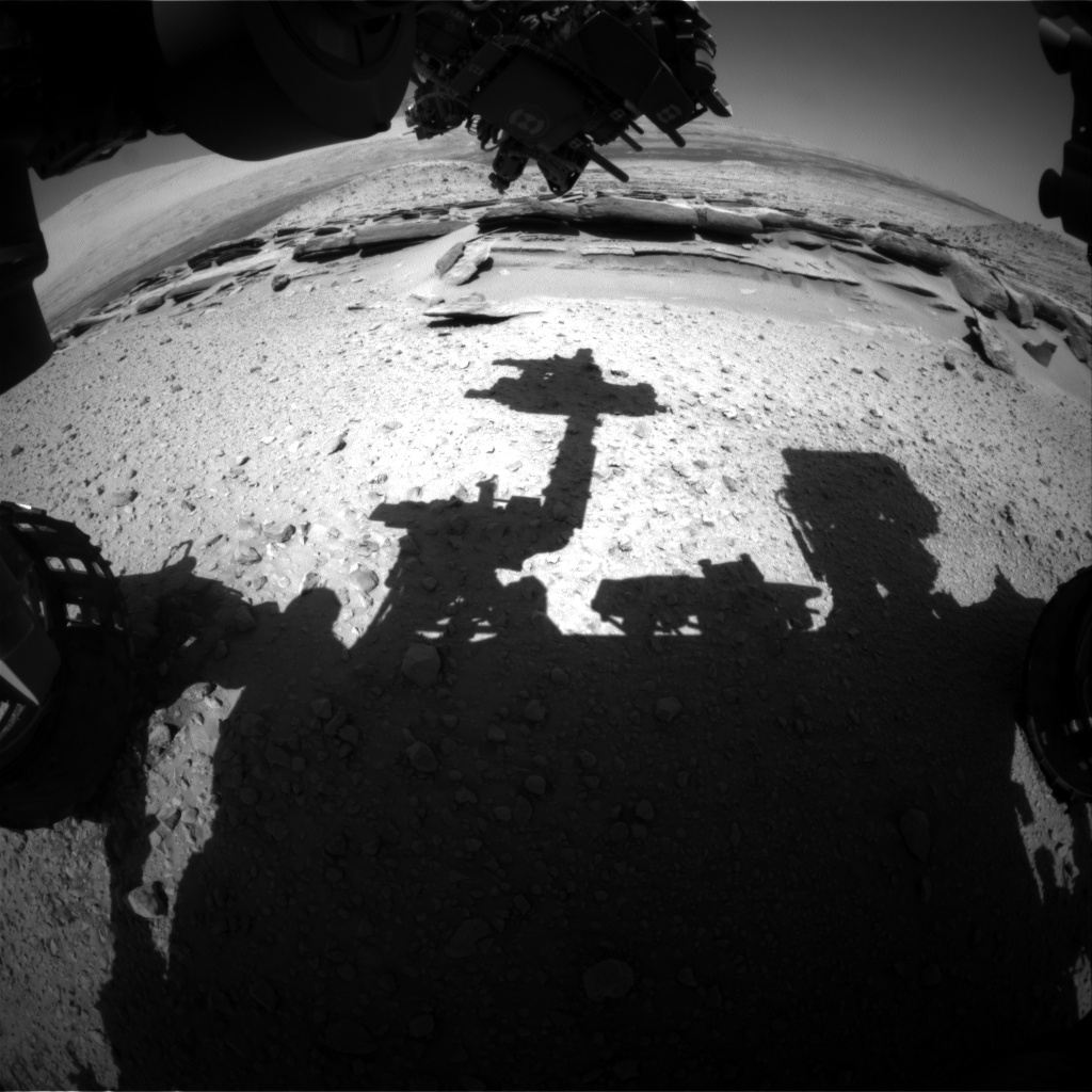 Nasa's Mars rover Curiosity acquired this image using its Front Hazard Avoidance Camera (Front Hazcam) on Sol 579, at drive 740, site number 30