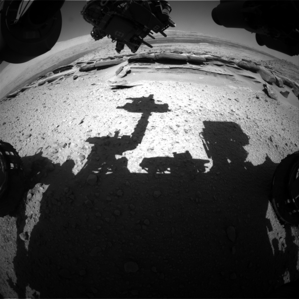 Nasa's Mars rover Curiosity acquired this image using its Front Hazard Avoidance Camera (Front Hazcam) on Sol 579, at drive 740, site number 30