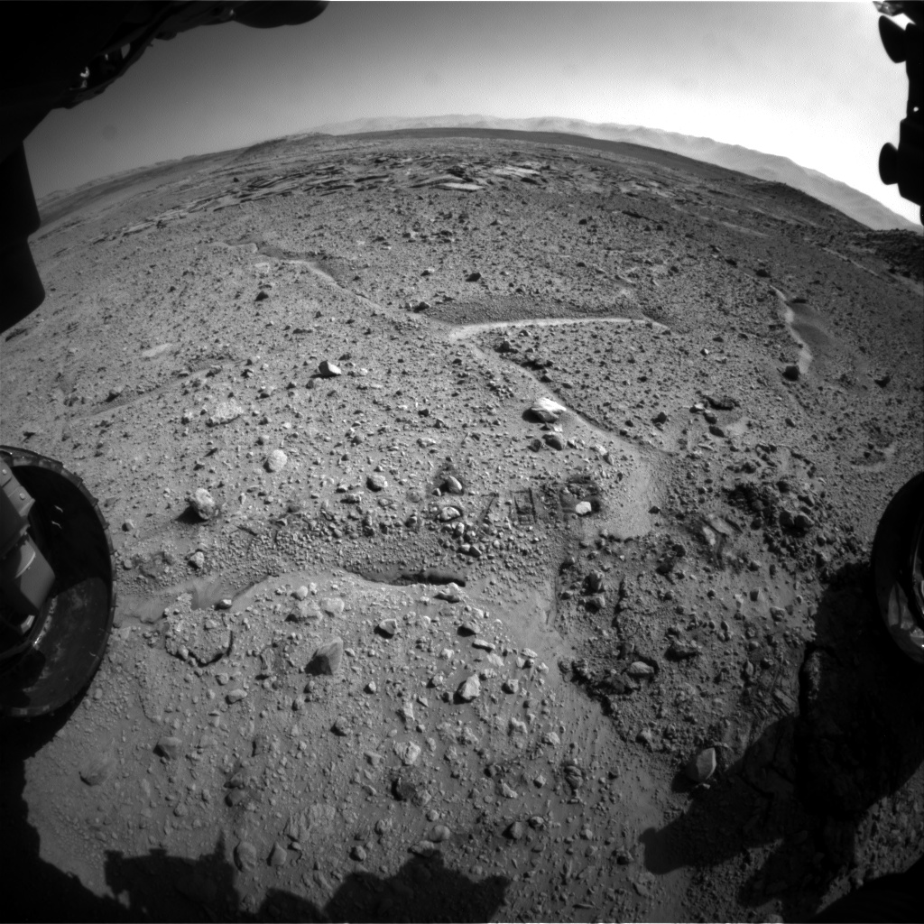 Nasa's Mars rover Curiosity acquired this image using its Front Hazard Avoidance Camera (Front Hazcam) on Sol 589, at drive 0, site number 31