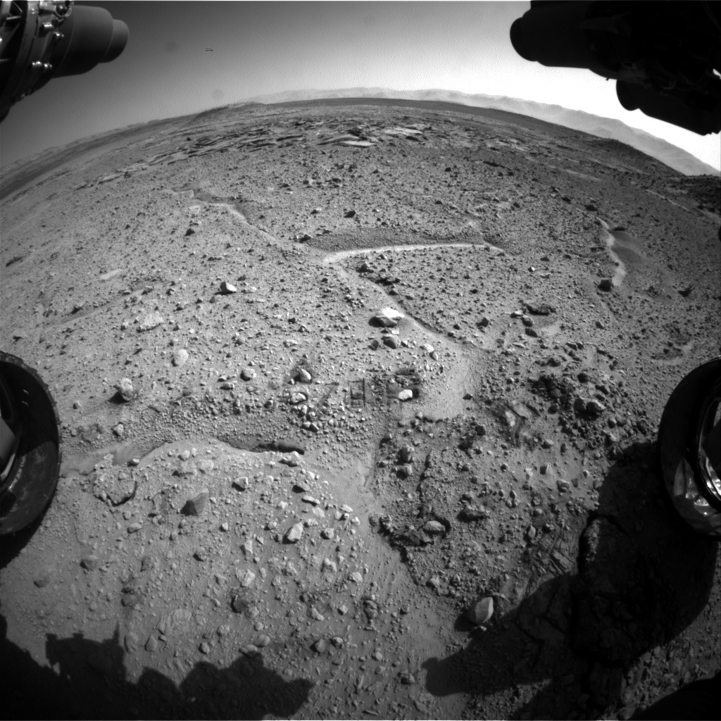 Nasa's Mars rover Curiosity acquired this image using its Front Hazard Avoidance Camera (Front Hazcam) on Sol 589, at drive 0, site number 31