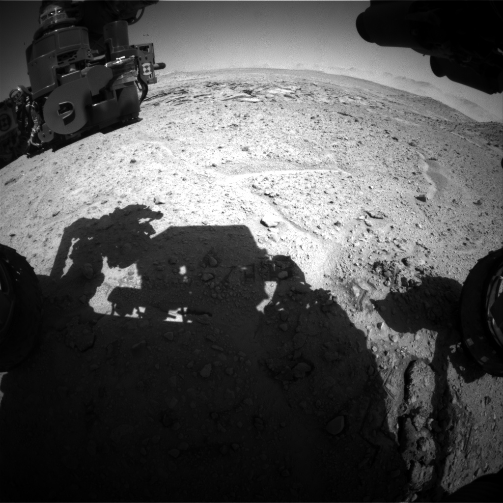 Nasa's Mars rover Curiosity acquired this image using its Front Hazard Avoidance Camera (Front Hazcam) on Sol 592, at drive 0, site number 31