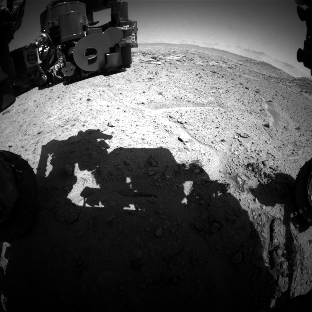 Nasa's Mars rover Curiosity acquired this image using its Front Hazard Avoidance Camera (Front Hazcam) on Sol 593, at drive 0, site number 31