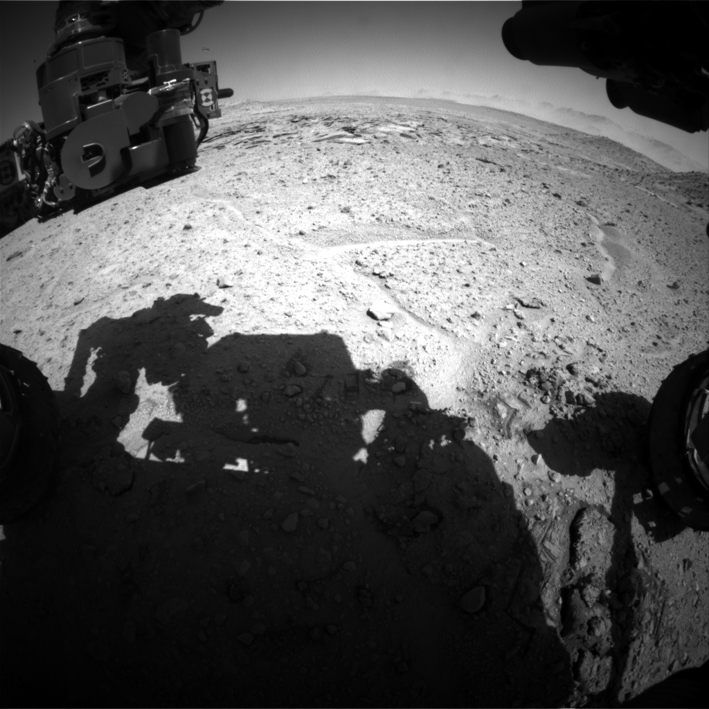 Nasa's Mars rover Curiosity acquired this image using its Front Hazard Avoidance Camera (Front Hazcam) on Sol 593, at drive 0, site number 31
