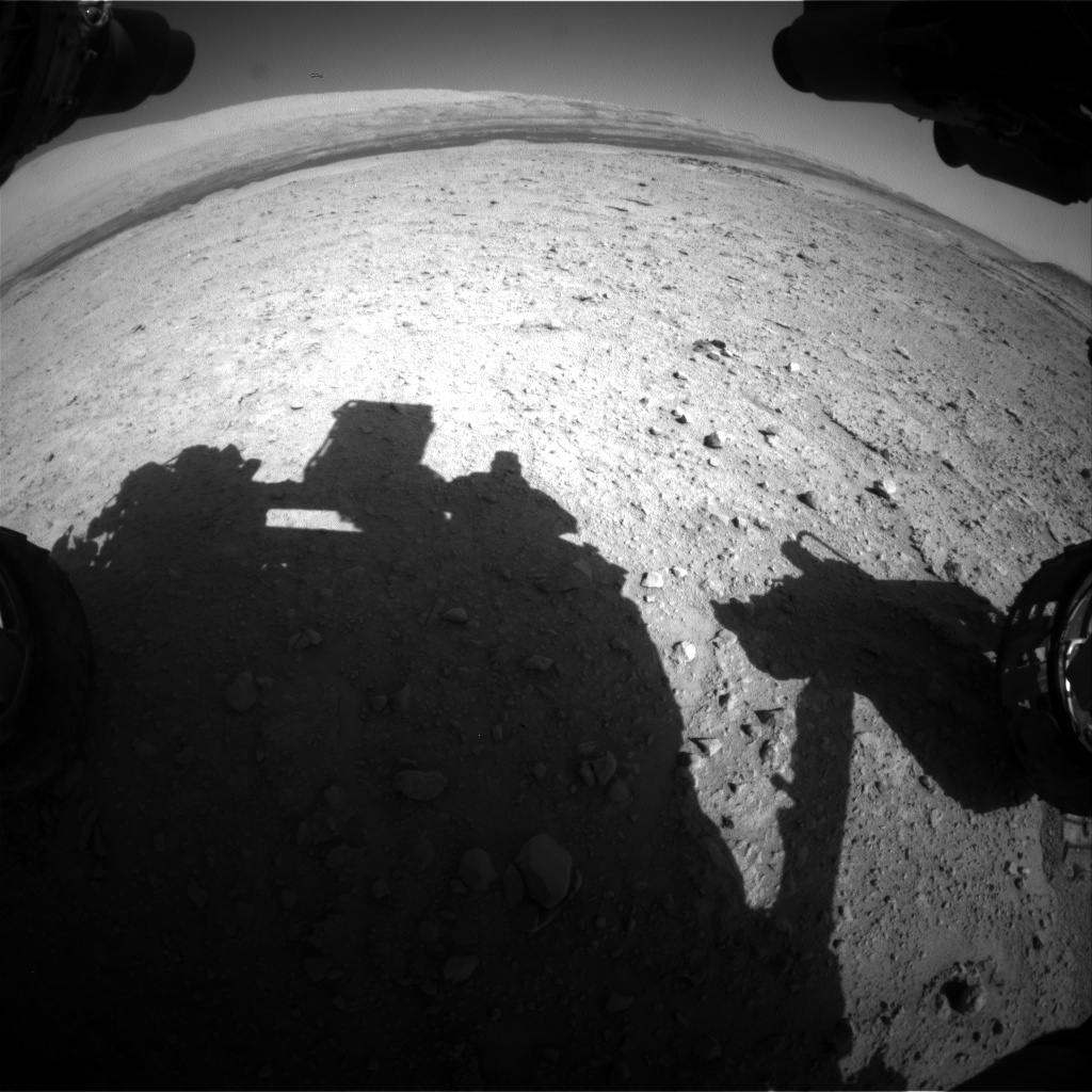Nasa's Mars rover Curiosity acquired this image using its Front Hazard Avoidance Camera (Front Hazcam) on Sol 593, at drive 216, site number 31