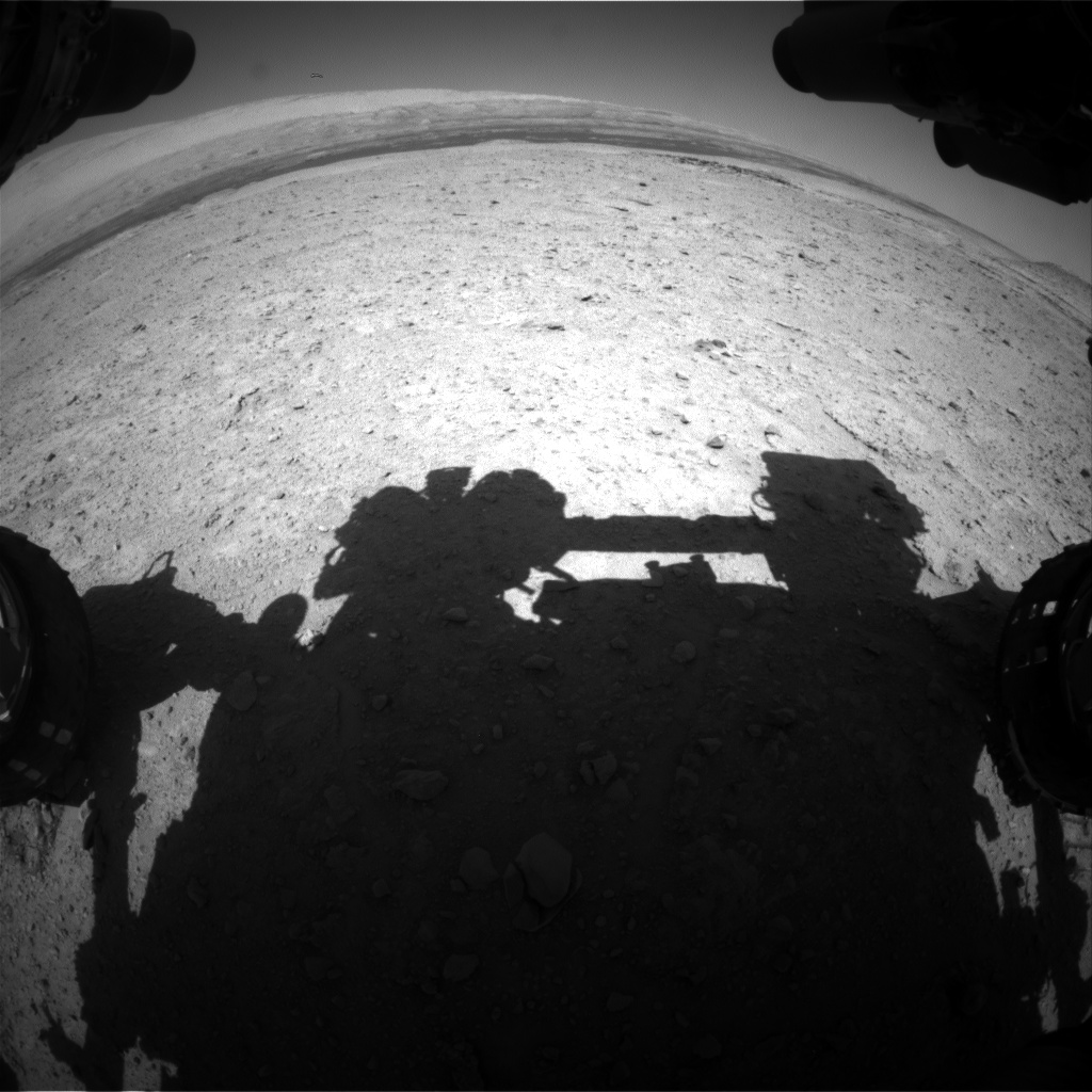 Nasa's Mars rover Curiosity acquired this image using its Front Hazard Avoidance Camera (Front Hazcam) on Sol 595, at drive 216, site number 31