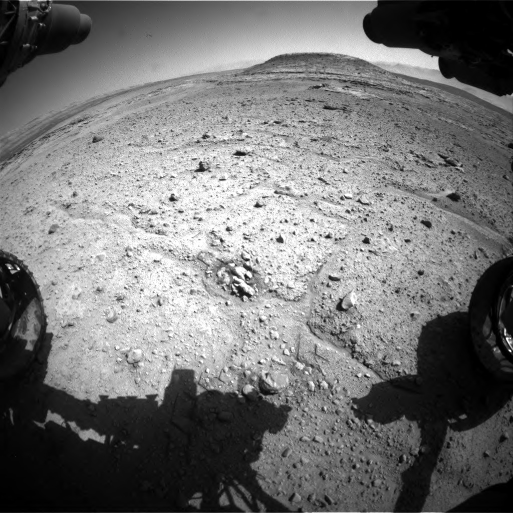 Nasa's Mars rover Curiosity acquired this image using its Front Hazard Avoidance Camera (Front Hazcam) on Sol 595, at drive 538, site number 31