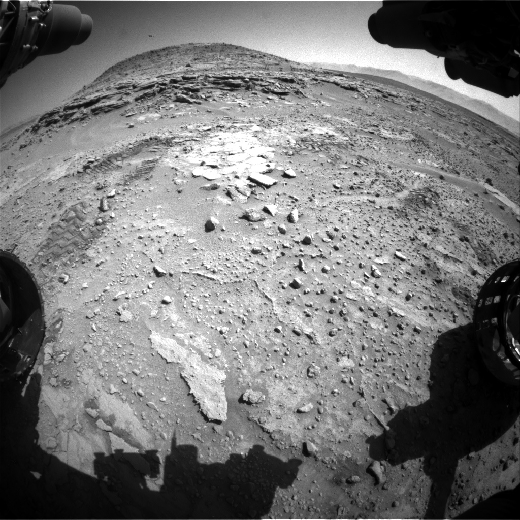 Nasa's Mars rover Curiosity acquired this image using its Front Hazard Avoidance Camera (Front Hazcam) on Sol 597, at drive 718, site number 31