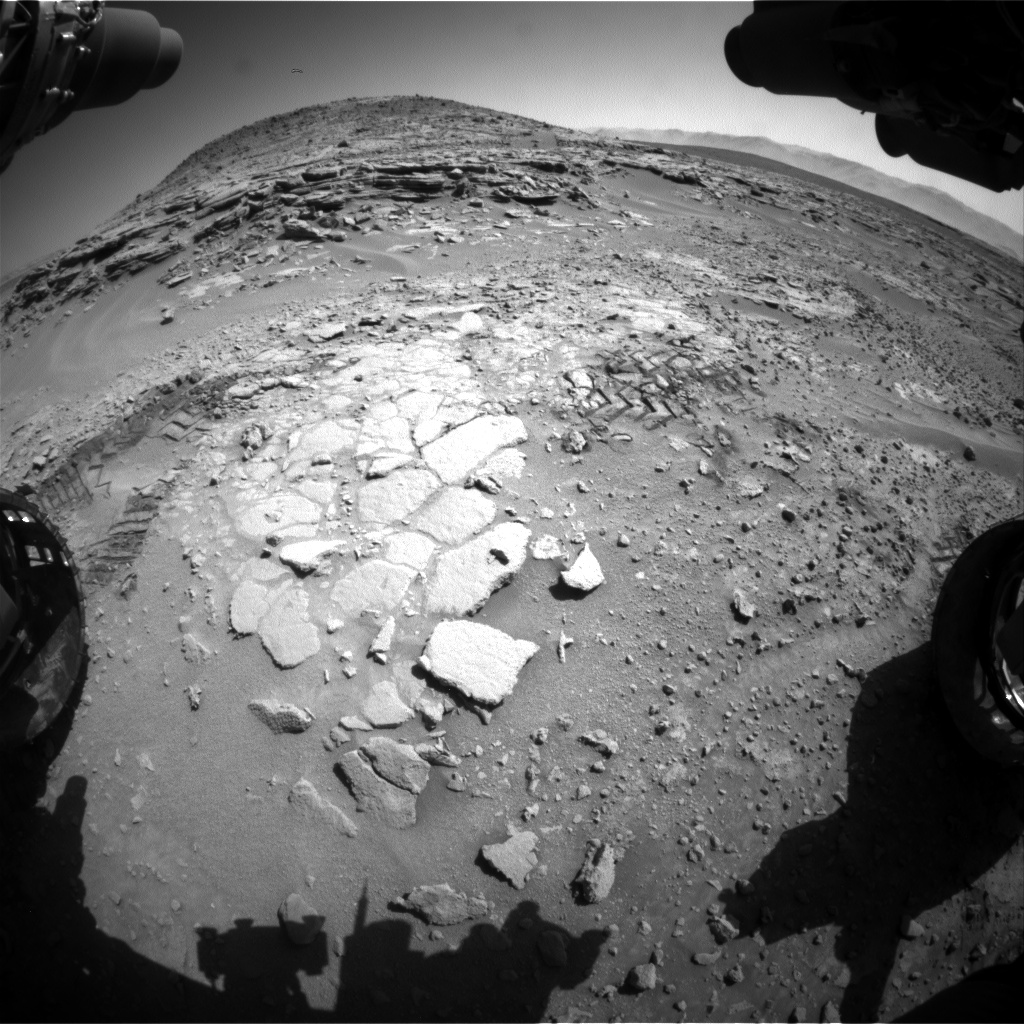 Nasa's Mars rover Curiosity acquired this image using its Front Hazard Avoidance Camera (Front Hazcam) on Sol 597, at drive 724, site number 31