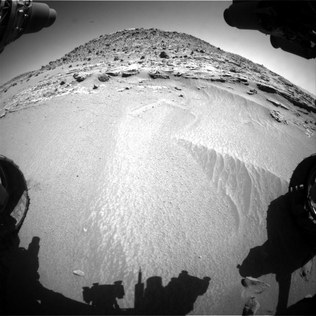 Nasa's Mars rover Curiosity acquired this image using its Front Hazard Avoidance Camera (Front Hazcam) on Sol 608, at drive 1256, site number 31