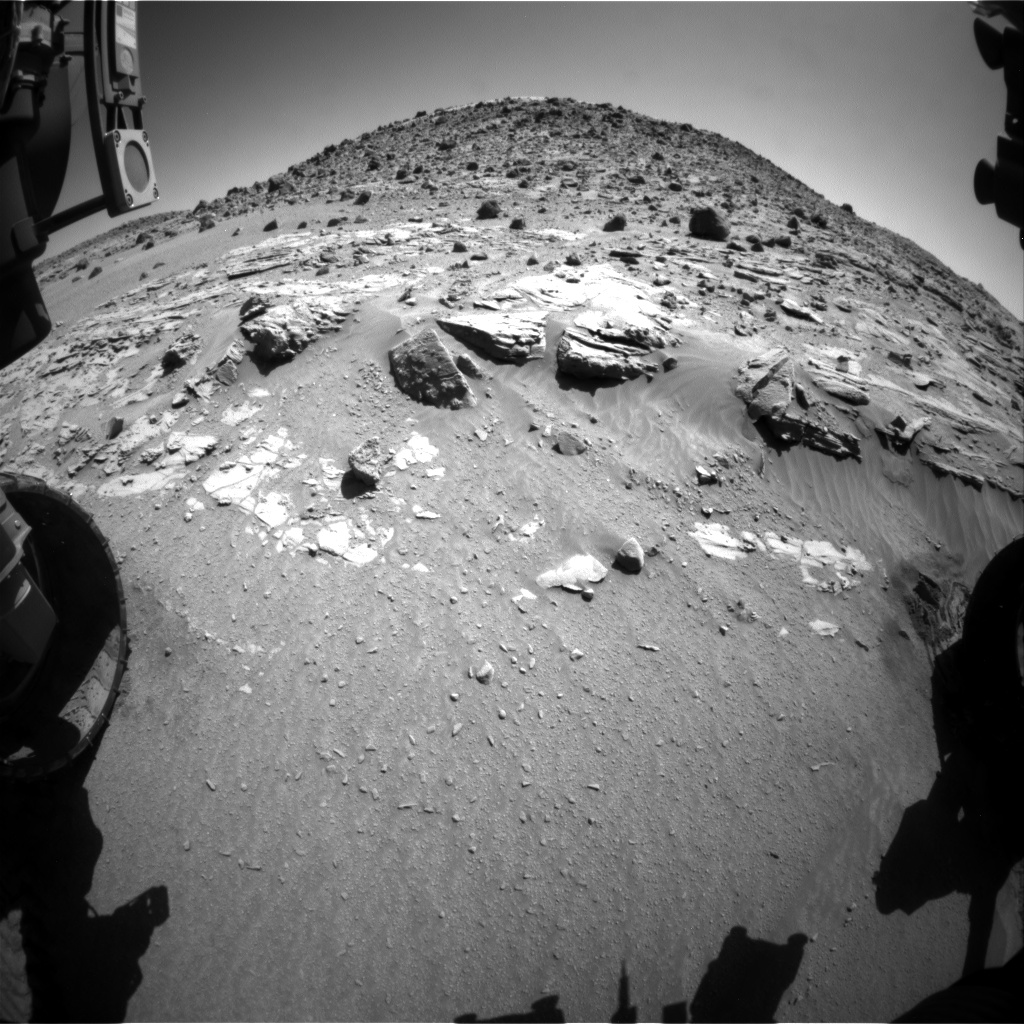 Nasa's Mars rover Curiosity acquired this image using its Front Hazard Avoidance Camera (Front Hazcam) on Sol 614, at drive 1330, site number 31