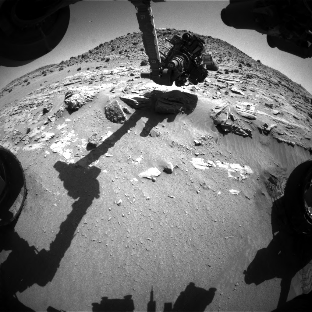 Nasa's Mars rover Curiosity acquired this image using its Front Hazard Avoidance Camera (Front Hazcam) on Sol 615, at drive 1330, site number 31