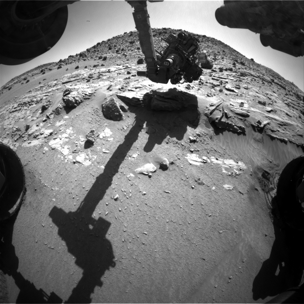 Nasa's Mars rover Curiosity acquired this image using its Front Hazard Avoidance Camera (Front Hazcam) on Sol 615, at drive 1330, site number 31