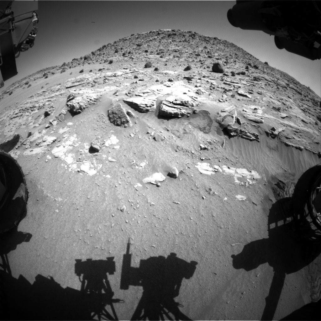 Nasa's Mars rover Curiosity acquired this image using its Front Hazard Avoidance Camera (Front Hazcam) on Sol 619, at drive 1330, site number 31