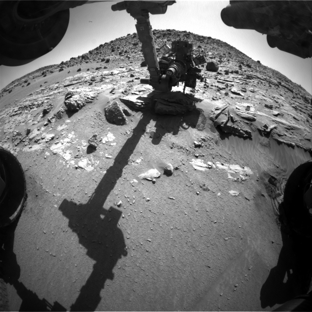 Nasa's Mars rover Curiosity acquired this image using its Front Hazard Avoidance Camera (Front Hazcam) on Sol 621, at drive 1330, site number 31