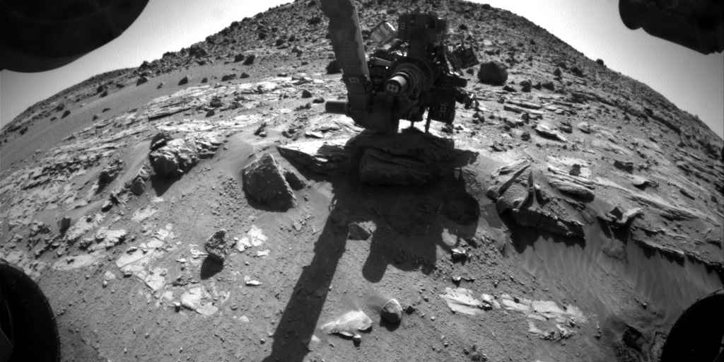 Nasa's Mars rover Curiosity acquired this image using its Front Hazard Avoidance Camera (Front Hazcam) on Sol 621, at drive 1330, site number 31
