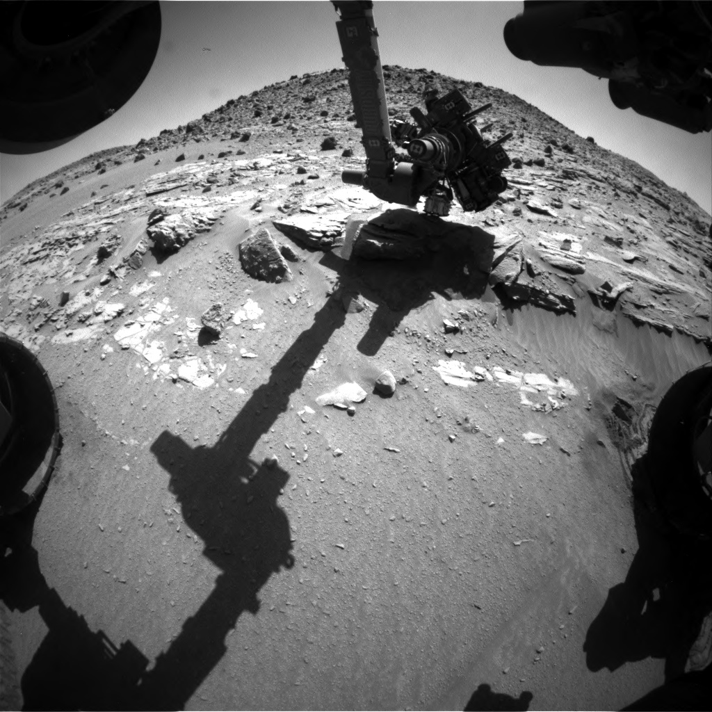 Nasa's Mars rover Curiosity acquired this image using its Front Hazard Avoidance Camera (Front Hazcam) on Sol 629, at drive 1330, site number 31