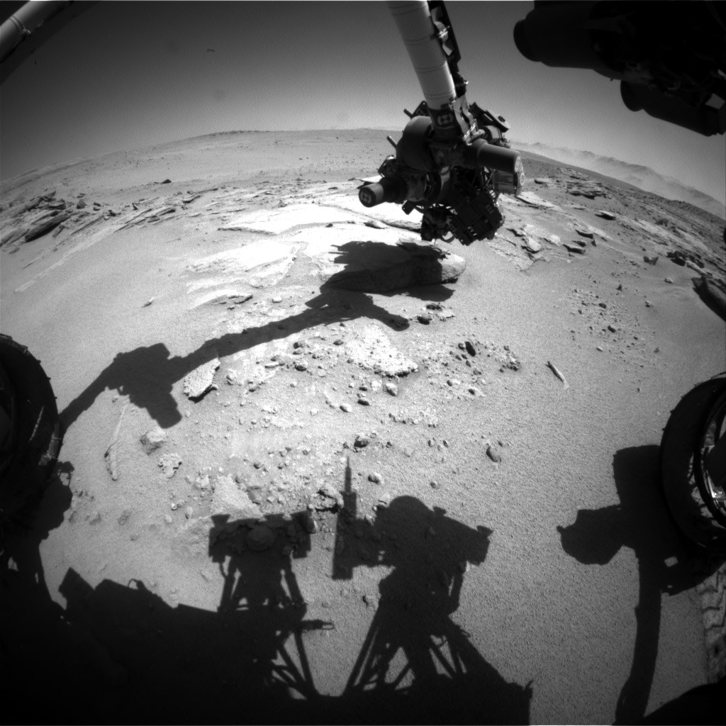 Nasa's Mars rover Curiosity acquired this image using its Front Hazard Avoidance Camera (Front Hazcam) on Sol 633, at drive 0, site number 32