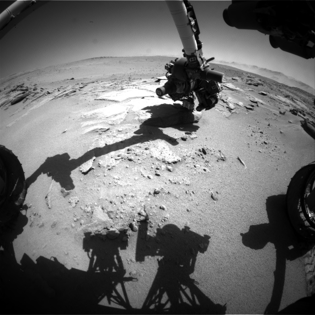 Nasa's Mars rover Curiosity acquired this image using its Front Hazard Avoidance Camera (Front Hazcam) on Sol 633, at drive 0, site number 32