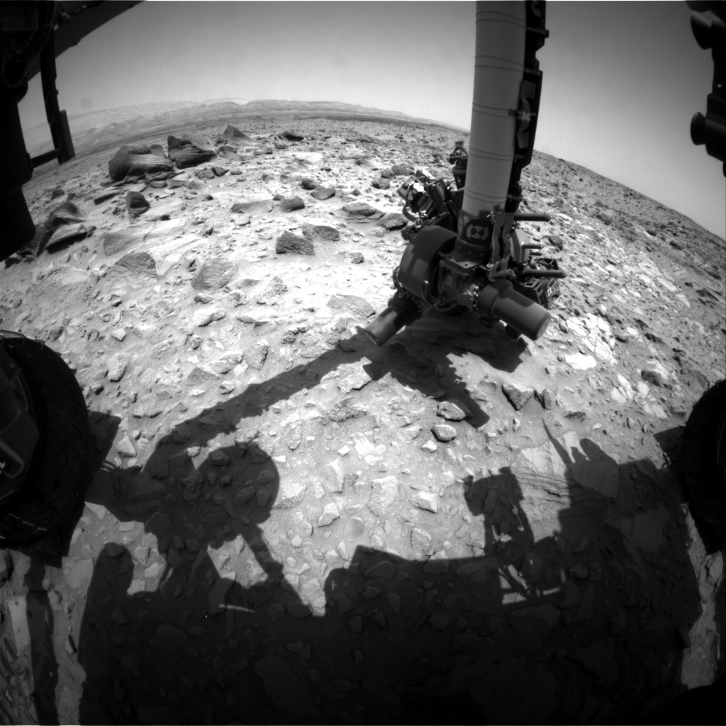Nasa's Mars rover Curiosity acquired this image using its Front Hazard Avoidance Camera (Front Hazcam) on Sol 695, at drive 1176, site number 39
